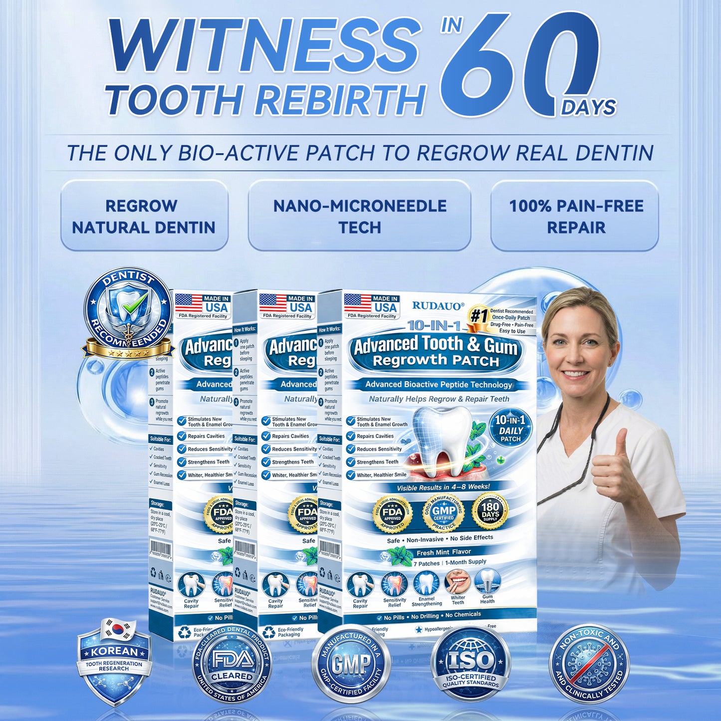 𝐏𝐡𝐲𝐬𝐢𝐜𝐢𝐚𝐧-𝐅𝐨𝐫𝐦𝐮𝐥𝐚𝐭𝐞𝐝 |𝐑𝐔𝐃𝐀𝐔𝐎® 𝟏𝟎-𝐈𝐍-𝟏 𝐀𝐝𝐯𝐚𝐧𝐜𝐞𝐝 𝐓𝐨𝐨𝐭𝐡 & 𝐆𝐮𝐦 𝐑𝐞𝐠𝐫𝐨𝐰𝐭𝐡 𝐌𝐢𝐜𝐫𝐨𝐧𝐞𝐞𝐝𝐥𝐞 𝐏𝐚𝐭𝐜𝐡