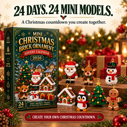 🎄 TK 24-Day Mini Christmas Brick Ornament Advent Calendar – 24 Unique Buildable Holiday Models