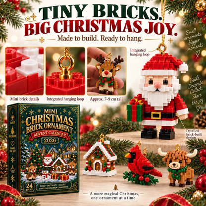🎄 TK 24-Day Mini Christmas Brick Ornament Advent Calendar – 24 Unique Buildable Holiday Models
