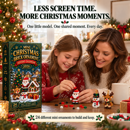 🎄 TK 24-Day Mini Christmas Brick Ornament Advent Calendar – 24 Unique Buildable Holiday Models