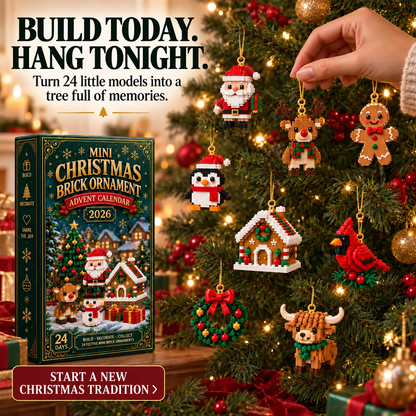 🎄 TK 24-Day Mini Christmas Brick Ornament Advent Calendar – 24 Unique Buildable Holiday Models