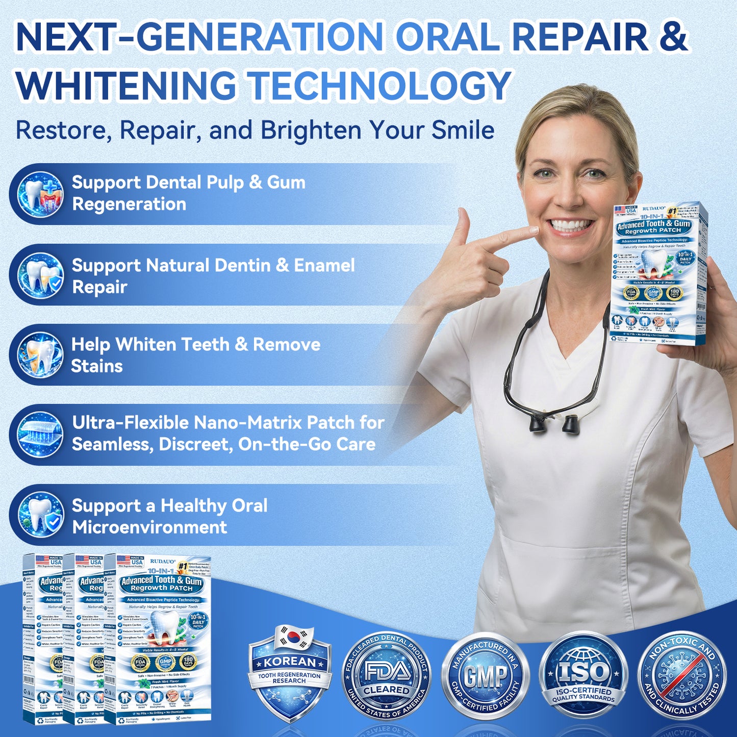 𝐏𝐡𝐲𝐬𝐢𝐜𝐢𝐚𝐧-𝐅𝐨𝐫𝐦𝐮𝐥𝐚𝐭𝐞𝐝 |𝐑𝐔𝐃𝐀𝐔𝐎® 𝟏𝟎-𝐈𝐍-𝟏 𝐀𝐝𝐯𝐚𝐧𝐜𝐞𝐝 𝐓𝐨𝐨𝐭𝐡 & 𝐆𝐮𝐦 𝐑𝐞𝐠𝐫𝐨𝐰𝐭𝐡 𝐌𝐢𝐜𝐫𝐨𝐧𝐞𝐞𝐝𝐥𝐞 𝐏𝐚𝐭𝐜𝐡