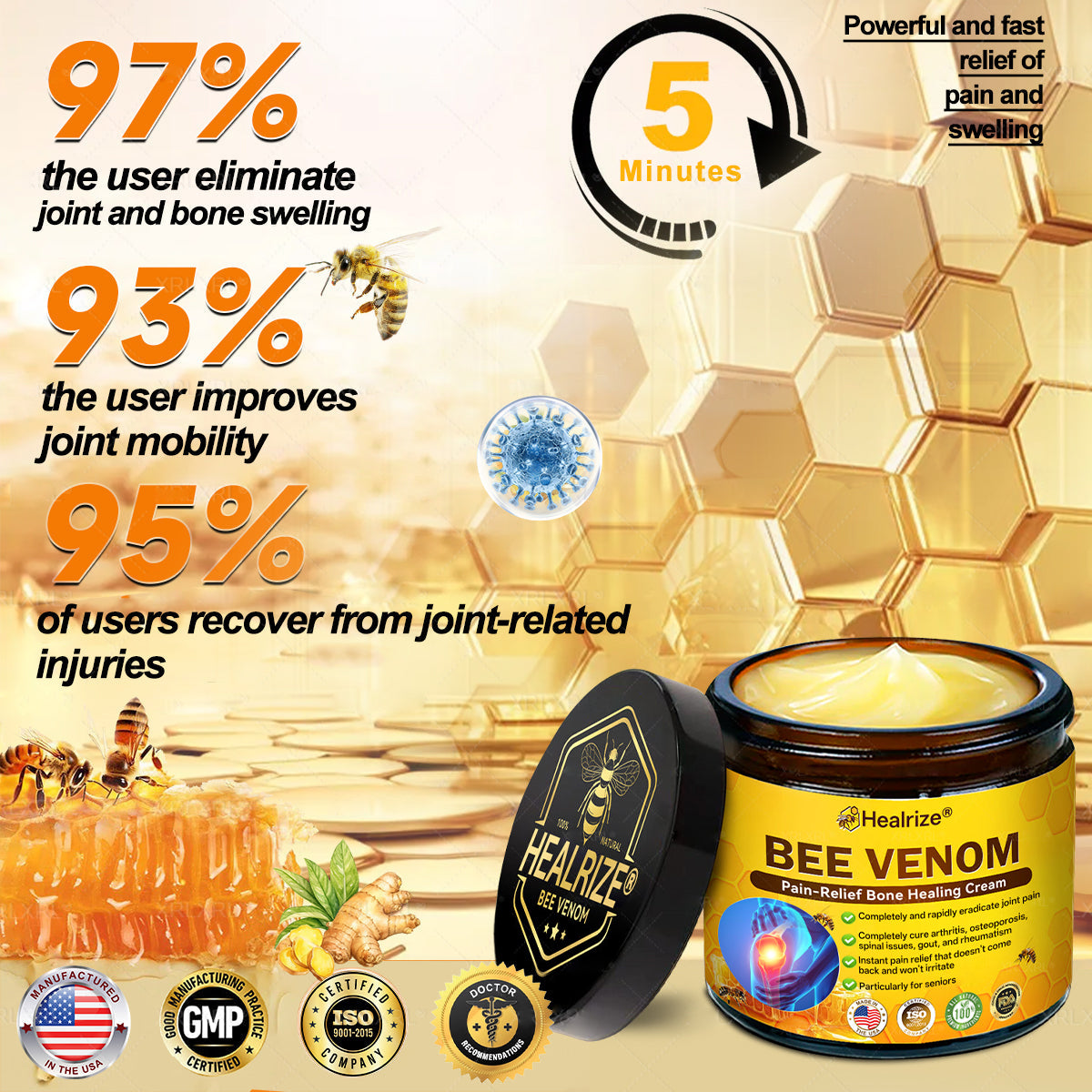 Healrize® Bee Venom Pain-Relief Bone Healing Cream 🇺🇸(Specially for older adults)