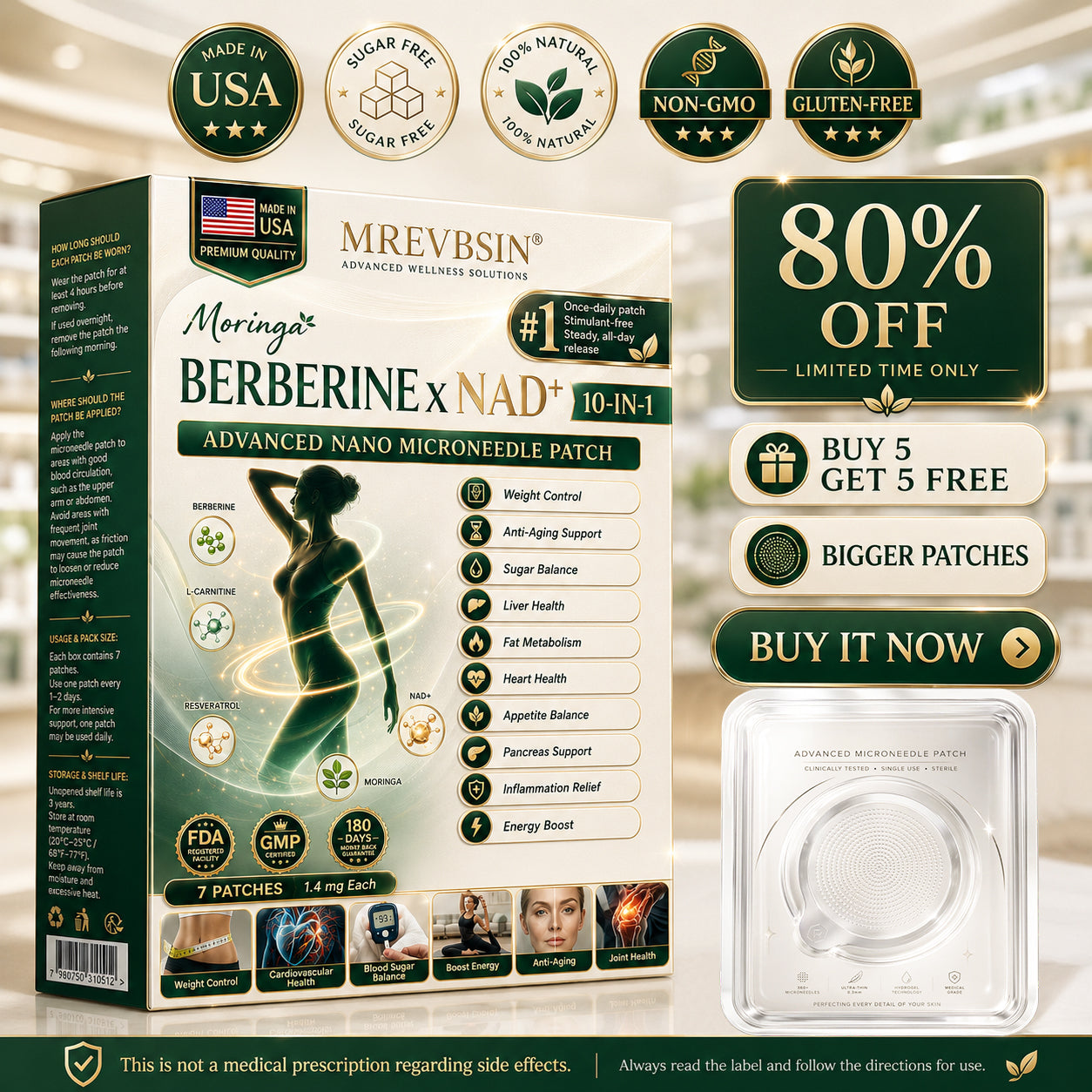 𝐌𝐑𝐄𝐕𝐁𝑺𝑰𝑵® 𝐌𝐨𝐫𝐢𝐧𝐠𝐚 𝐁𝐞𝐫𝐛𝐞𝐫𝐢𝐧𝐞 × 𝐍𝐀𝐃+ 𝟏𝟎-𝐢𝐧-𝟏 𝐀𝐝𝐯𝐚𝐧𝐜𝐞𝐝 𝐍𝐚𝐧𝐨 𝐌𝐢𝐜𝐫𝐨𝐧𝐞𝐞𝐝𝐥𝐞 𝐏𝐚𝐭𝐜𝐡💕