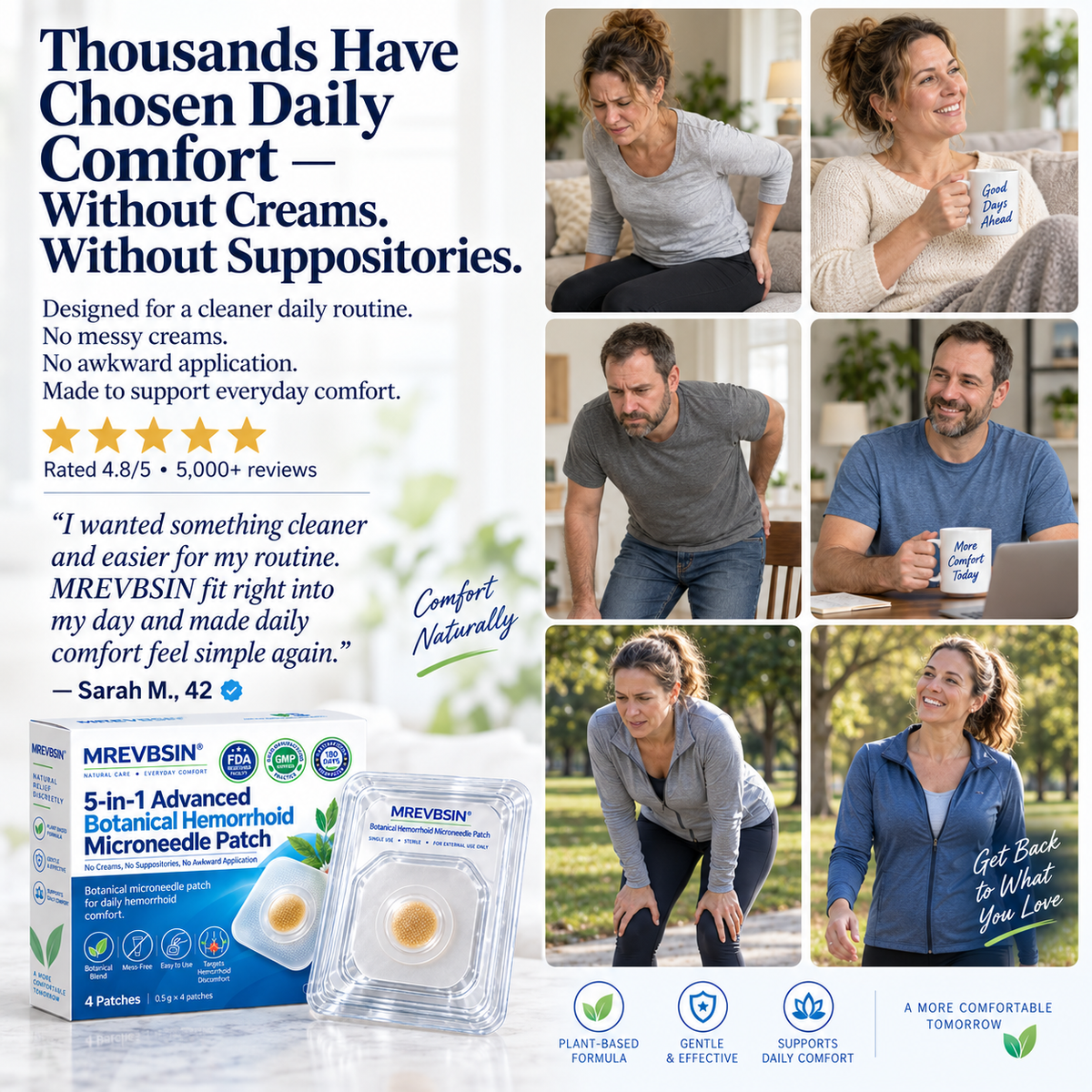 𝐌𝐑𝐄𝐕𝐁𝐒𝐈𝐍® 🦅 𝟓-𝐢𝐧-𝟏 𝐀𝐝𝐯𝐚𝐧𝐜𝐞𝐝 𝐇𝐞𝐦𝐨𝐫𝐫𝐡𝐨𝐢𝐝 𝑴𝒊𝒄𝒓𝒐𝒏𝒆𝒆𝒅𝒍𝒆 𝑷𝒂𝒕𝒄𝒉 (No Creams, No Suppositories, No Awkward Application)