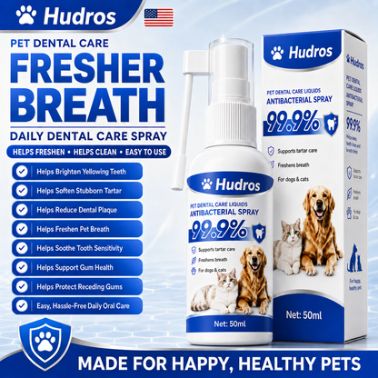 Hudros® Pet Oral Spray🐶 ✅FDA Approved | Freshen Breath, Remove Tartar & Promote Gum Regeneration, Stabilize Teeth 🦷🦷