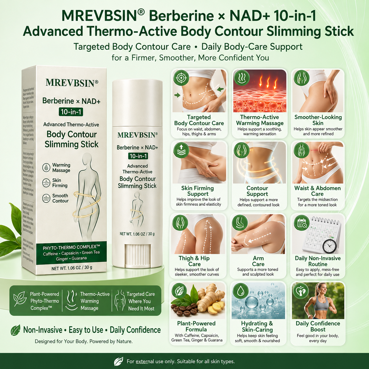 𝐏𝐡𝐲𝐬𝐢𝐜𝐢𝐚𝐧-𝐅𝐨𝐫𝐦𝐮𝐥𝐚𝐭𝐞𝐝🔥 | 𝐌𝐑𝐄𝐕𝐁𝑺𝑰𝑵® 𝐁𝐞𝐫𝐛𝐞𝐫𝐢𝐧𝐞 × 𝐍𝐀𝐃+ 𝟏𝟎-𝐢𝐧-𝟏 𝐀𝐝𝐯𝐚𝐧𝐜𝐞𝐝 𝐓𝐡𝐞𝐫𝐦𝐨-𝐀𝐜𝐭𝐢𝐯𝐞 𝐁𝐨𝐝𝐲 𝐂𝐨𝐧𝐭𝐨𝐮𝐫 𝐒𝐥𝐢𝐦𝐦𝐢𝐧𝐠 𝐒𝐭𝐢𝐜𝐤 (𝐅𝐨𝐫 𝐚 𝐅𝐢𝐫𝐦𝐞𝐫, 𝐒𝐦𝐨𝐨𝐭𝐡𝐞𝐫 & 𝐌𝐨𝐫𝐞 𝐃𝐞𝐟𝐢𝐧𝐞𝐝-𝐋𝐨𝐨𝐤𝐢𝐧𝐠 𝐁𝐨𝐝𝐲)